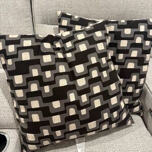 Black, Gray & Ivory Decorative Feather Down Accent Pillows